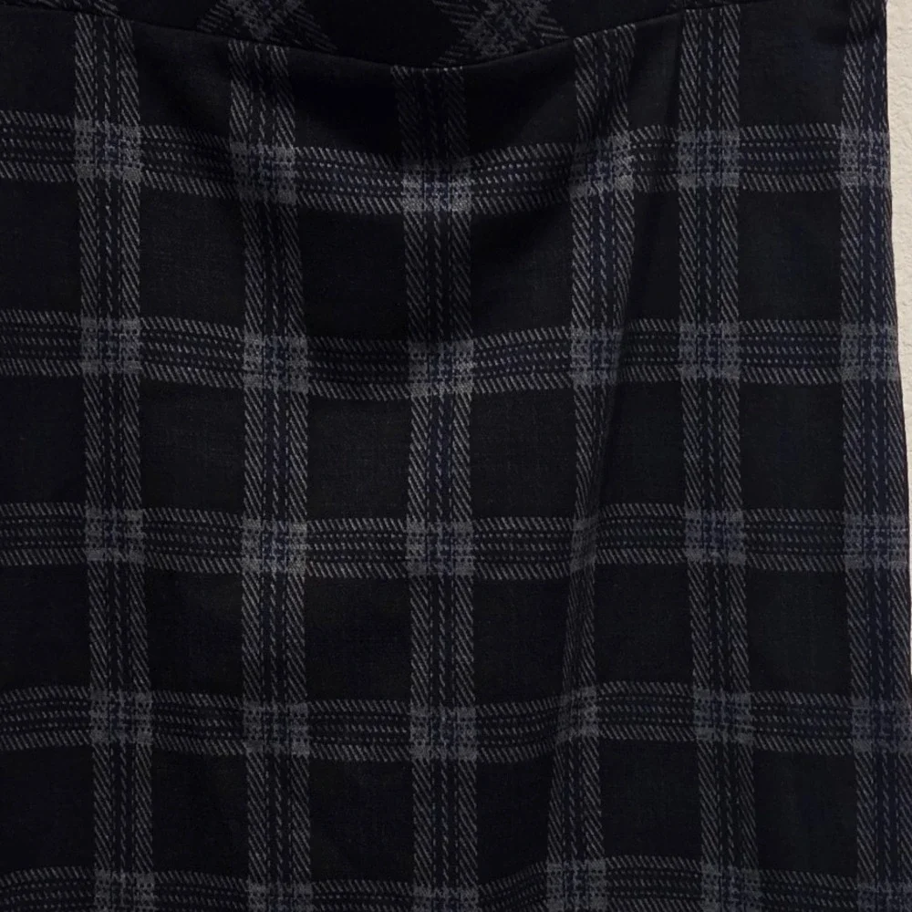 Kim Rogers XL Black Plaid Pencil Skirt Career Business Casual‎ Office Ladies